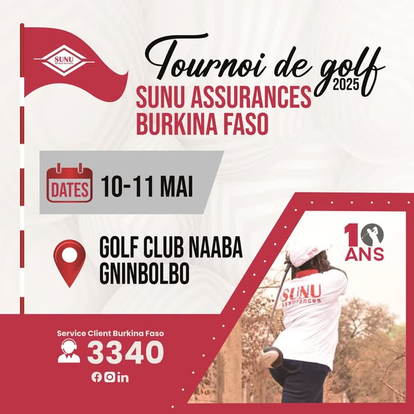 10e édition du Tournoi de Golf annuel de SUNU Assurances au Burkina Faso